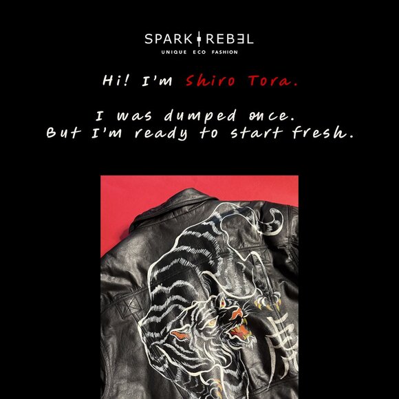 Vintage Hill & Archer Black Jacket – Hand-Painted Shiro Tora Tiger Art (M) - Picture 11 of 11